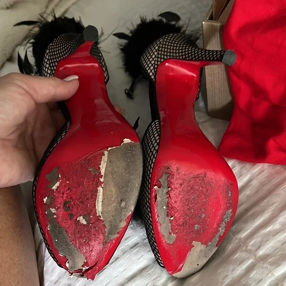 クリスチャンルブタン 37 Christian Louboutin 37 fur sandal heels 20 year anniversary